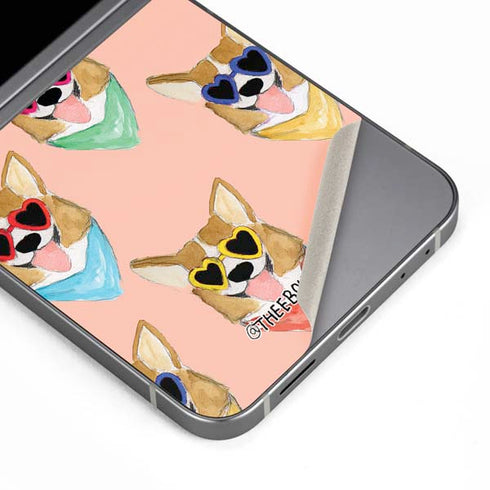 Bouffants and Broken Hearts Corgi Love Galaxy Z Flip6 Skin