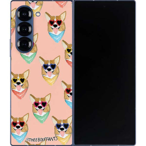 Bouffants and Broken Hearts Corgi Love Galaxy Z Fold6 Skin