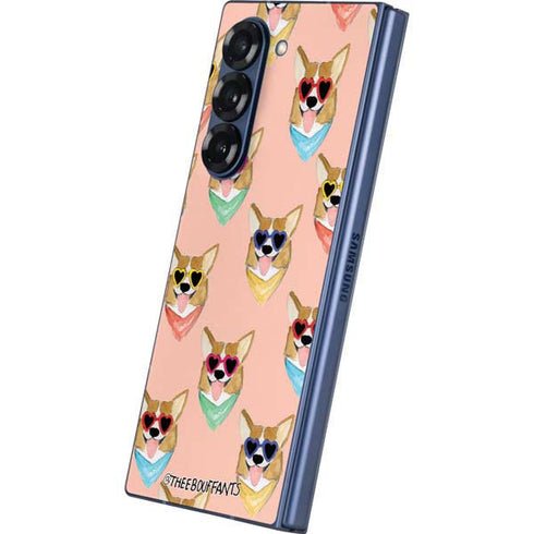 Bouffants and Broken Hearts Corgi Love Galaxy Z Fold6 Skin