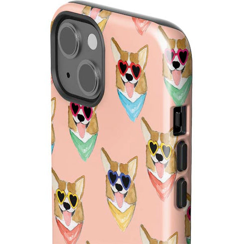 Bouffants and Broken Hearts Corgi Love iPhone 15 Impact Case