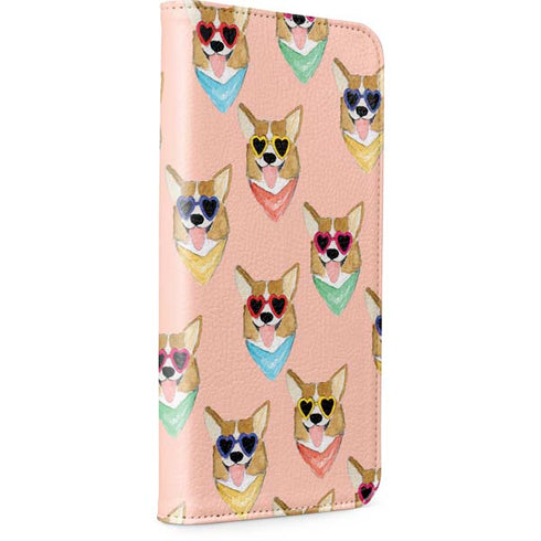 Bouffants and Broken Hearts Corgi Love iPhone 15 Plus Folio Case