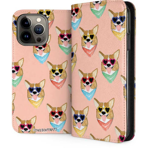Bouffants and Broken Hearts Corgi Love iPhone 15 Pro Max Folio Case
