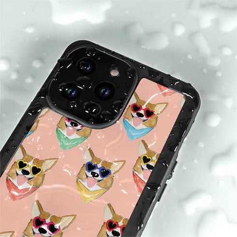 Bouffants and Broken Hearts Corgi Love iPhone 15 Pro Waterproof Case