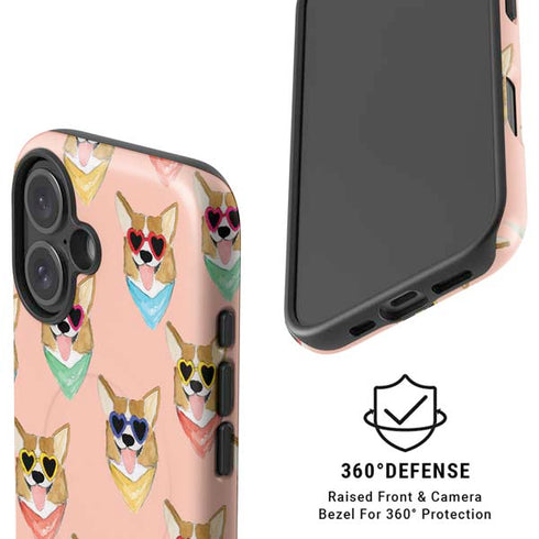 Bouffants and Broken Hearts Corgi Love iPhone 16 Magsafe Impact Case