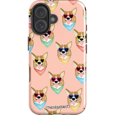 Bouffants and Broken Hearts Corgi Love iPhone 16 Plus Impact Case