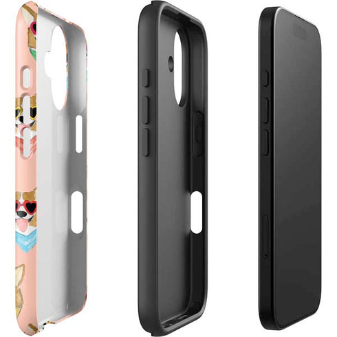 Bouffants and Broken Hearts Corgi Love iPhone 16 Plus Impact Case