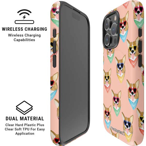 Bouffants and Broken Hearts Corgi Love iPhone 16 Pro Max Magsafe Impact Case