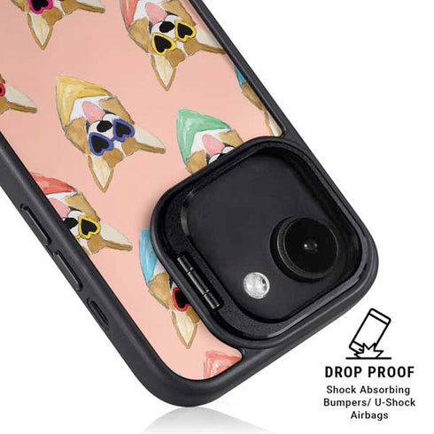 Bouffants and Broken Hearts Corgi Love iPhone 16e Kickstand Case