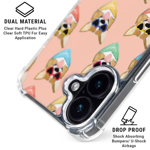 Bouffants and Broken Hearts Corgi Love iPhone 17 Clear Case