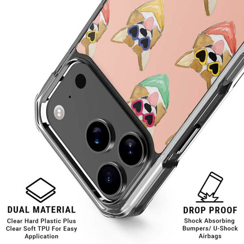 Bouffants and Broken Hearts Corgi Love iPhone 17 Pro Clear Case