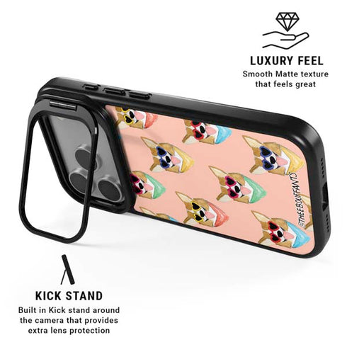 Bouffants and Broken Hearts Corgi Love iPhone 17 Pro Max Kickstand Case