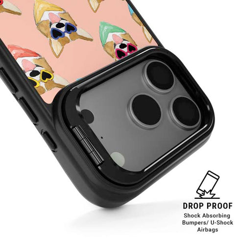 Bouffants and Broken Hearts Corgi Love iPhone 17 Pro Max Kickstand Case