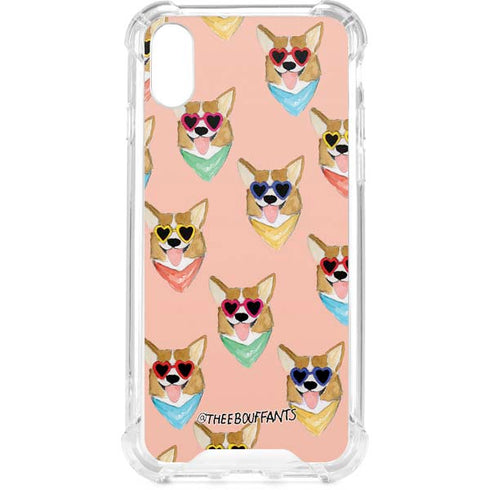 Bouffants and Broken Hearts Corgi Love iPhone XS Clear Case