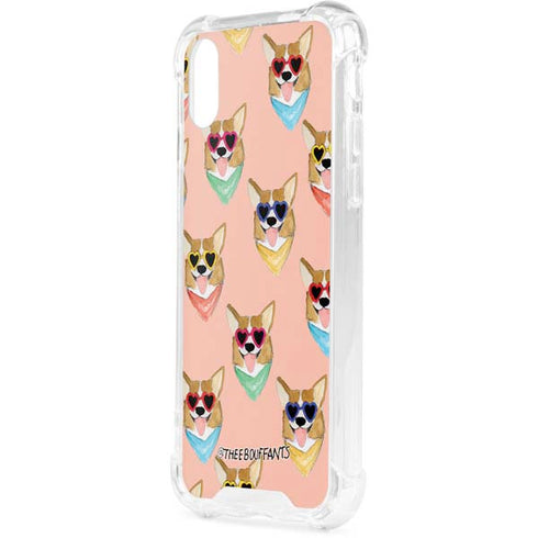 Bouffants and Broken Hearts Corgi Love iPhone XS Clear Case