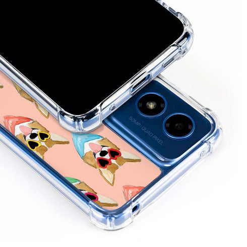 Bouffants and Broken Hearts Corgi Love Moto G Play 4G (2024) Clear Case