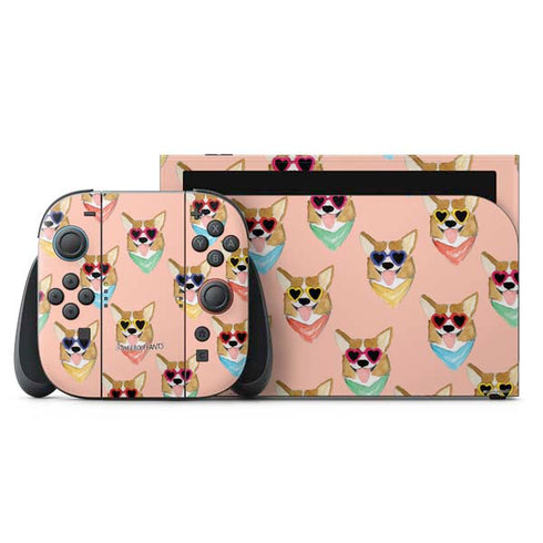 Bouffants and Broken Hearts Corgi Love Nintendo Skins