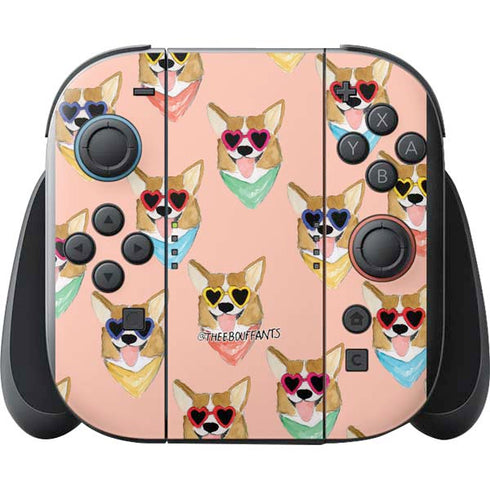 Bouffants and Broken Hearts Corgi Love Nintendo Switch 2 (2025) with Joy-Con Skin