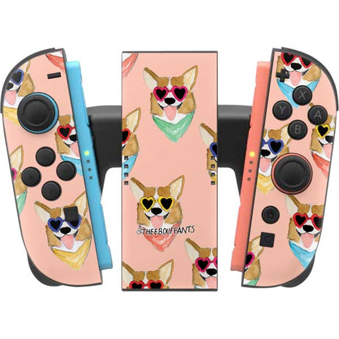 Bouffants and Broken Hearts Corgi Love Nintendo Switch 2 (2025) Joy-Con Controller Skin