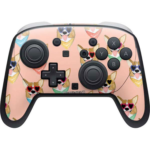 Bouffants and Broken Hearts Corgi Love Nintendo Switch 2 (2025) Pro Controller Skin