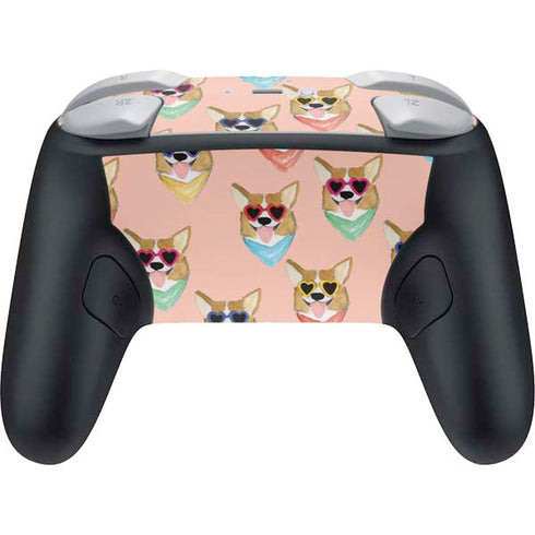 Bouffants and Broken Hearts Corgi Love Nintendo Switch 2 (2025) Pro Controller Skin