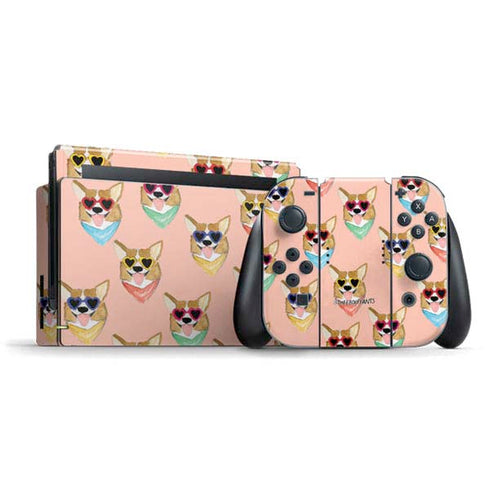 Bouffants and Broken Hearts Corgi Love Nintendo Skins