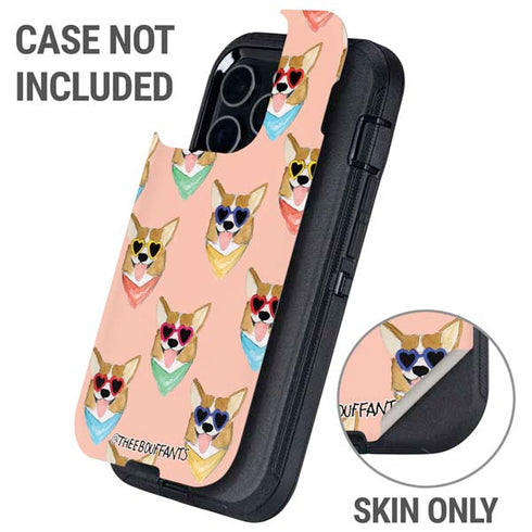 Bouffants and Broken Hearts Corgi Love Otterbox Defender iPhone Skin