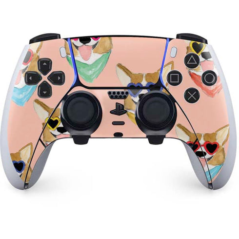 Bouffants and Broken Hearts Corgi Love PlayStation PS5 Skins