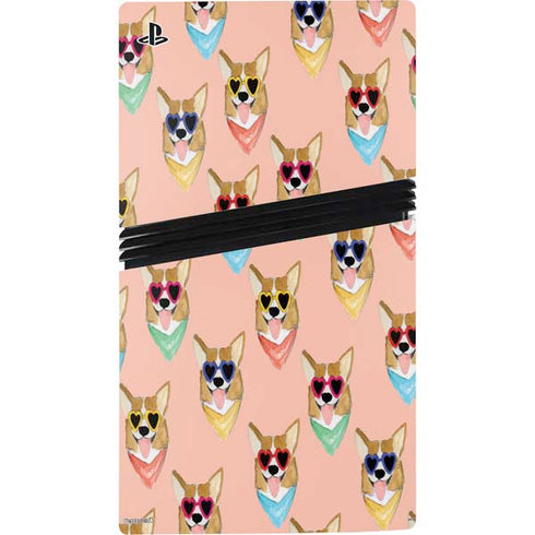 Bouffants and Broken Hearts Corgi Love PS5 Pro Disk Bundle Skin