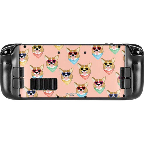 Bouffants and Broken Hearts Corgi Love Steam Deck Handheld Gaming Computer Skin
