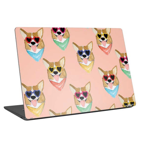 Bouffants and Broken Hearts Corgi Love Laptop Skins