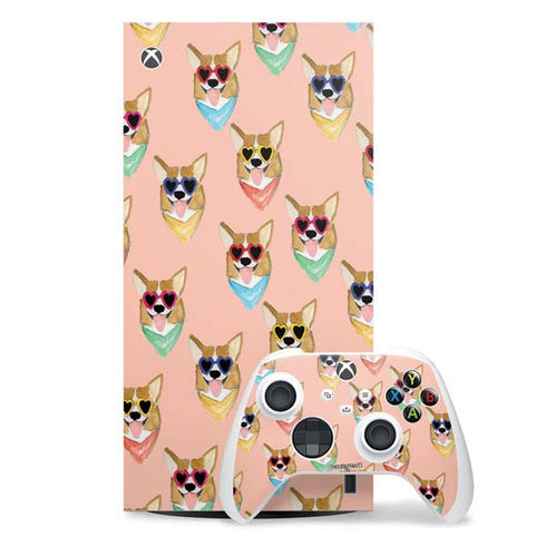 Bouffants and Broken Hearts Corgi Love Xbox Series X Skins