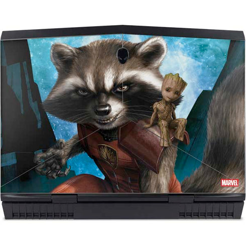 Marvel Rocket and Baby Groot Cosmic Bond Dell Alienware Skin