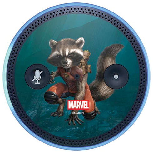 Marvel Rocket and Baby Groot Cosmic Bond Amazon Echo Skin