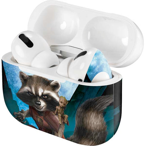 Marvel Rocket and Baby Groot Cosmic Bond AirPods Skins