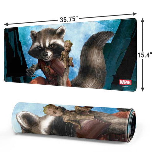 Marvel Rocket and Baby Groot Cosmic Bond Gaming Mouse Pad