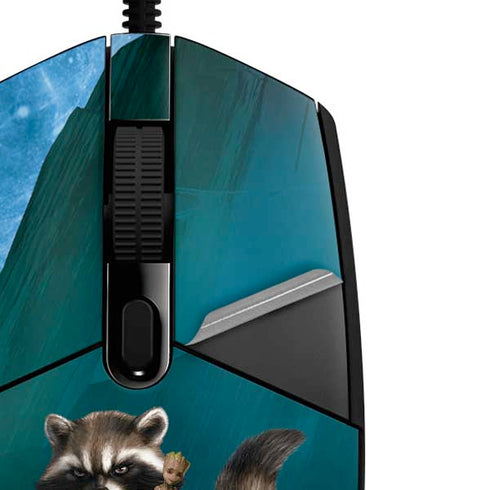 Marvel Rocket and Baby Groot Cosmic Bond G203 Prodigy RGB Wired Gaming Mouse Skin