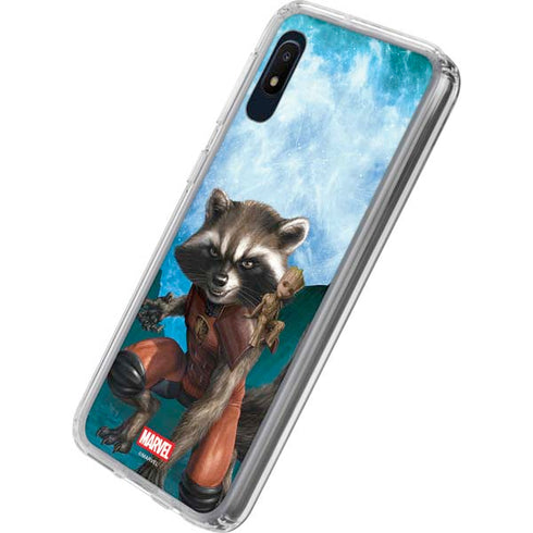 Marvel Rocket and Baby Groot Cosmic Bond Galaxy A10e Clear Case