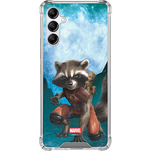 Marvel Rocket and Baby Groot Cosmic Bond Galaxy A15 5G Clear Case