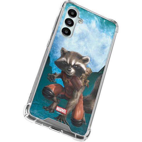 Marvel Rocket and Baby Groot Cosmic Bond Galaxy A16 5G Clear Case