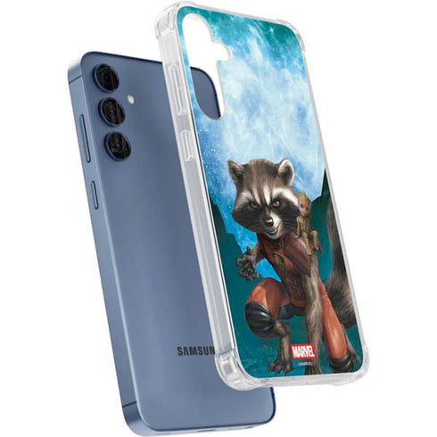 Marvel Rocket and Baby Groot Cosmic Bond Galaxy A35 5G Clear Case