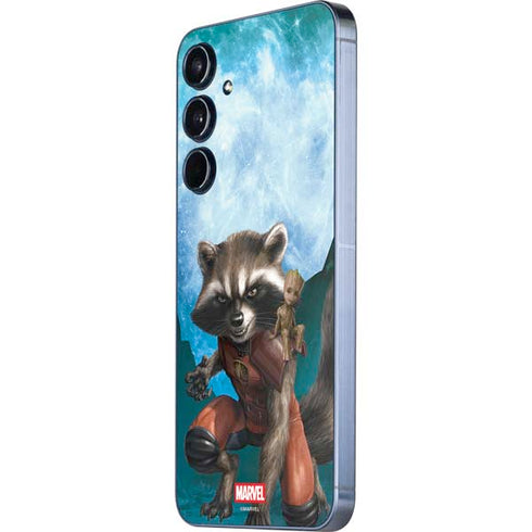 Marvel Rocket and Baby Groot Cosmic Bond Galaxy A35 5G Skin