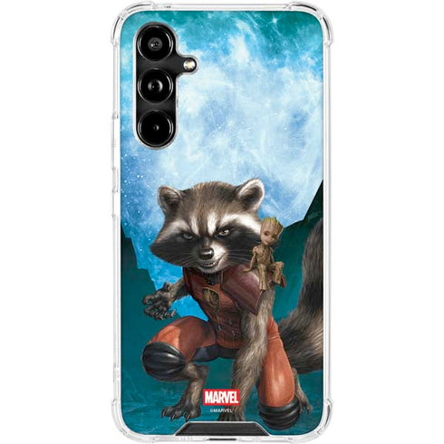 Marvel Rocket and Baby Groot Cosmic Bond Galaxy A54 5G Clear Case