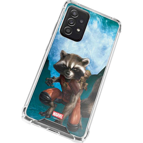 Marvel Rocket and Baby Groot Cosmic Bond Galaxy A72 5G Clear Case