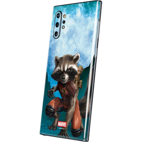 Marvel Rocket and Baby Groot Cosmic Bond Galaxy Note 10 Plus Skin