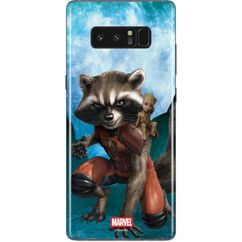 Marvel Rocket and Baby Groot Cosmic Bond Galaxy Note 8 Skin