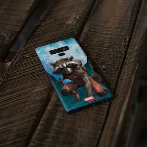 Marvel Rocket and Baby Groot Cosmic Bond Galaxy Note 9 Skin