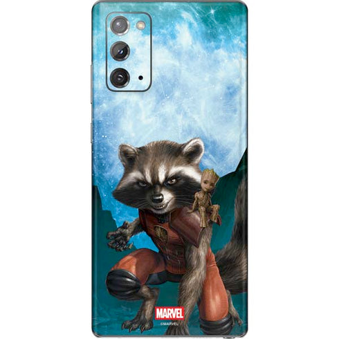 Marvel Rocket and Baby Groot Cosmic Bond Galaxy Note20 5G Skin