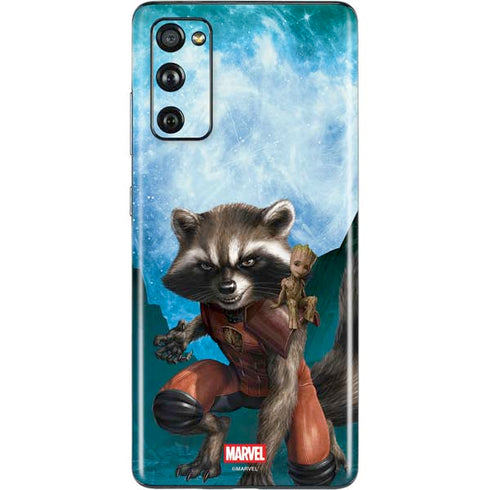 Marvel Rocket and Baby Groot Cosmic Bond Galaxy S20 Fan Edition Skin