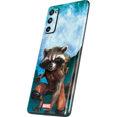 Marvel Rocket and Baby Groot Cosmic Bond Galaxy S20 Fan Edition Skin