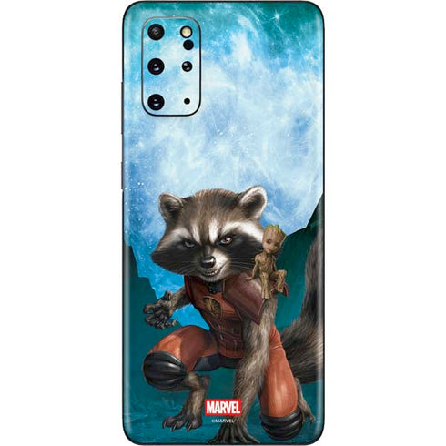 Marvel Rocket and Baby Groot Cosmic Bond Galaxy S20 Plus Skin